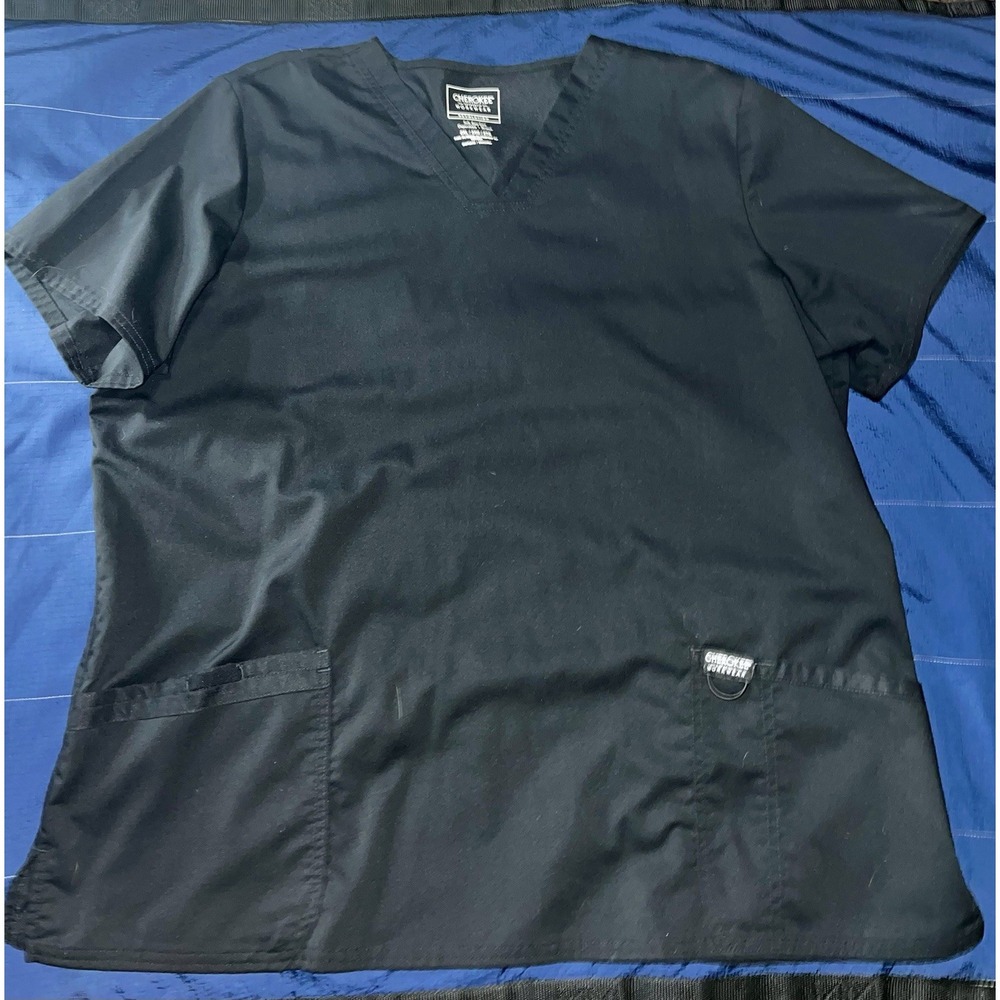 Authentic Cherokee Women's V-Neck Scrub Top 2XL Black Revolution
